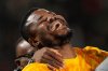 Nigeria's goalkeeper Francis Uzoho celebrates after winning on penalties during the Africa Cup of Nations third place game between Egypt and Nigeria in Casablanca, Morocco, Saturday, Jan. 17, 2026. (AP Photo/Themba Hadebe)