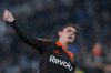 Como's Nico Paz celebrates after scoring his side's third goal during the Serie A soccer match between Lazio and Como, in Rome, Monday, Jan. 19, 2026. 2026. (Alfredo Falcone/LaPresse via AP)