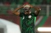 Nigeria's Victor Osimhen reacts during the Africa Cup of Nations round of 16 soccer match between Nigeria and Mozambique in Fez, Morocco, Monday, Jan. 5, 2026. (AP Photo/Themba Hadebe)