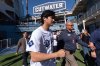 Los Angeles Dodgers two-way player Shohei Ohtani arrives to talk to reporters during DodgerFest at Dodger Stadium in Los Angeles, Saturday, Jan. 31, 2026. (AP Photo/Jae C. Hong)