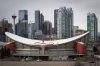 The Saddledome, home of the Calgary Flames, is shown in Calgary, Thursday, March 12, 2020. Calgary will start construction on an event centre that will be the new home of the NHL's Flames in August, 2021. THE CANADIAN PRESS/Jeff McIntosh