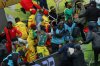 Senegal supporters protest after a controversial penalty was awarded to Morocco late on during the Africa Cup of Nations final soccer match between Senegal and Morocco in Rabat, Morocco, Sunday, Jan. 18, 2026. (AP Photo/Youssef Loulidi)