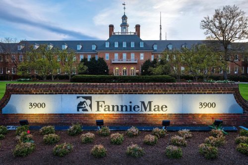 FILE- This April 21, 2018, file photo shows the Fannie Mae headquarters building in Washington. (AP Photo/J. David Ake, File)