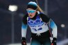 FILE - Ukaleq Astri Slettemark of Denmark skis during the women's 7.5-kilometer sprint competition at the 2022 Winter Olympics, Feb. 11, 2022, in Zhangjiakou, China. (AP Photo/Kirsty Wigglesworth, File)