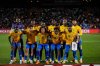 Gabon team poses for a group photo during the Africa Cup of Nations group F soccer match between Gabon and Ivory Coast, in Marrakech, Morocco, Wednesday, Dec. 31, 2025. (AP Photo/Themba Hadebe)