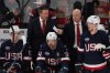 United States head coach Mike Sullivan, back left, during the 4 Nations Face-Off in Montreal on Saturday, Feb. 15, 2025. THE CANADIAN PRESS/Christinne Muschi