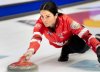 Team Canada skip Kerri Einarson delivers a rock during Scotties Tournament of Hearts curling action in Mississauga, Ont. on Sunday January 25. THE CANADIAN PRESS/Frank Gunn