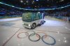 An electric Zamboni is used to resurface the ice before Italy and France play a women's hockey game at the Milano Santagiulia ice hockey arena at the Milan Cortina Winter Olympics, in Milan, on Thursday, Feb. 5, 2026. THE CANADIAN PRESS/Darryl Dyck
