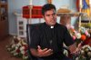 The Rev. Susai Jesu, recently named archbishop of Keewatin-Le Pas, gives an interview at the Sacred Heart Church of the First Peoples where he was once pastor, on Wednesday, July 20, 2022, in Edmonton, Alberta. (AP Photo/Jessie Wardarski)