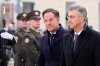NATO Secretary General Mark Rutte, center, is welcomed by Croatian Prime Minister Andrej Plenkovic, in Zagreb, Croatia, Monday, Jan. 12, 2026. (AP Photo/Darko Bandic)