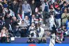 Vancouver Whitecaps' Emmanuel Sabbi, left, flips as he celebrates his goal with Ali Ahmed during the first half of the MLS Western Conference semifinal playoff soccer match against Los Angeles FC, in Vancouver, on Saturday, November 22, 2025. THE CANADIAN PRESS/Darryl Dyck