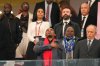 Cameroonian football administrator and former player Samuel Eto'o, center, attends the Africa Cup of Nations quarterfinal soccer match between Cameroon and Morocco, in Rabat, Morocco, Friday, Jan. 9, 2026. (AP Photo/Mosa'ab Elshamy)