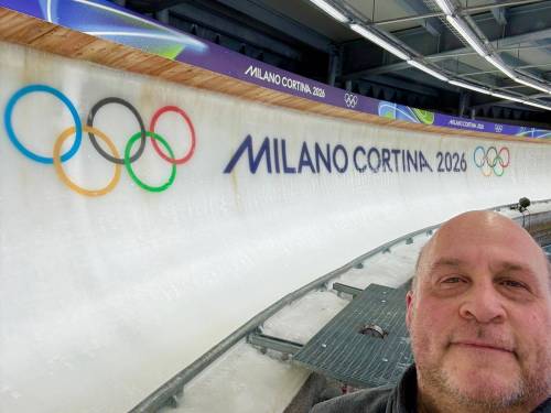 SUPPLIED
                                David Greaves takes a selfie at the 2026 Milan Cortina Games bobsled track. A former bobsledder, Greaves is currently the executive director of the Jewish National Fund of Manitoba and Saskatchewan and president of the Israeli Olympic Bobsleigh Skeleton Federation.