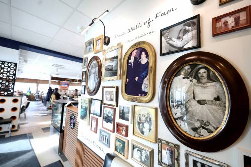 Ruth Bonneville / Free Press
                                The wedding photo of Dave and LaVerne Amies has a prominent place on the &lsquo;wall of fam&rsquo; at the namesake restaurant.