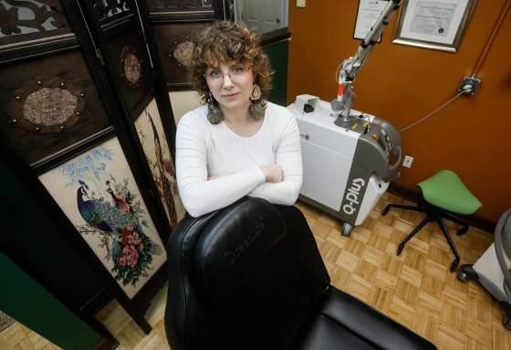 Jennilee Martineau, owner of Ex Inked, has received scam reviews about her business. (John Woods / Free Press files)