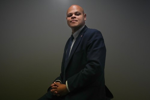 Jamil Jivani, Conservative MP for Bowmanville—Oshawa North, is photographed in his constituency office in Bowmanville, on Saturday, May 31, 2025. THE CANADIAN PRESS/Chris Young