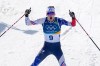 Mathis Desloges, of France, celebrates after winning the silver medal in the cross country skiing men's 10km + 10km skiathlon at the 2026 Winter Olympics, in Tesero, Italy, Sunday, Feb. 8, 2026. (AP Photo/Matthias Schrader)