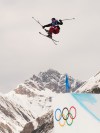 Megan Oldham, of Canada, competes in the women's freeski slopestyle final at the Milano Cortina 2026 Winter Olympic Games in Livigno, Italy on Monday, Feb. 9, 2026. THE CANADIAN PRESS/Sean Kilpatrick
