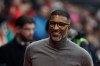 FILE - Rennes' head coach Habib Beye smiles during the French League One soccer match between Rennes and Nice, Oct. 26, 2025 in Rennes, western France. (AP Photo/Jeremias Gonzalez, file)