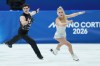 Piper Gilles and Paul Poirier of Team Canada compete in the Figure Skating Ice Dance Rhythm Dance event during the 2026 Milan Cortina Winter Olympics in Milan, Italy on Monday, February 9, 2026. THE CANADIAN PRESS/Nathan Denette