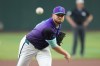 FILE - Arizona Diamondbacks starting pitcher Corbin Burnes warms up prior to a baseball game against the Colorado Rockies, May 16, 2025, in Phoenix. (AP Photo/Ross D. Franklin, File)