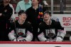 FILE - Atlantic Division's Brady Tkachuk, of the Ottawa Senators (7) and Atlantic Division's Matthew Tkachuk, of the Florida Panthers (19) watch the rerun of a goal by Matthew assisted by Brady during the NHL All Star game,Saturday, Feb. 4, 2023, in Sunrise, Fla. (AP Photo/Marta Lavandier, File)