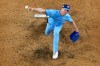 FILE — Toronto Blue Jays pitcher Chris Bassitt throws against the Los Angeles Dodgers during the seventh inning in Game 4 of baseball's World Series, Oct. 28, 2025, in Los Angeles. (AP Photo/Brynn Anderson, File)