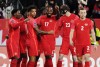 Canada forward Cyle Larin (17) celebrates his goal against Honduras with teammates during first half CONCACAF Nations League soccer action in Toronto on Tuesday, March 28, 2023. World Cup winner Argentina topped the latest FIFA rankings for the first time in six years while the Canadian men, boosted by CONCACAF Nations League wins over Curacao and Honduras, climbed six places to No. 47. THE CANADIAN PRESS/Nathan Denette.