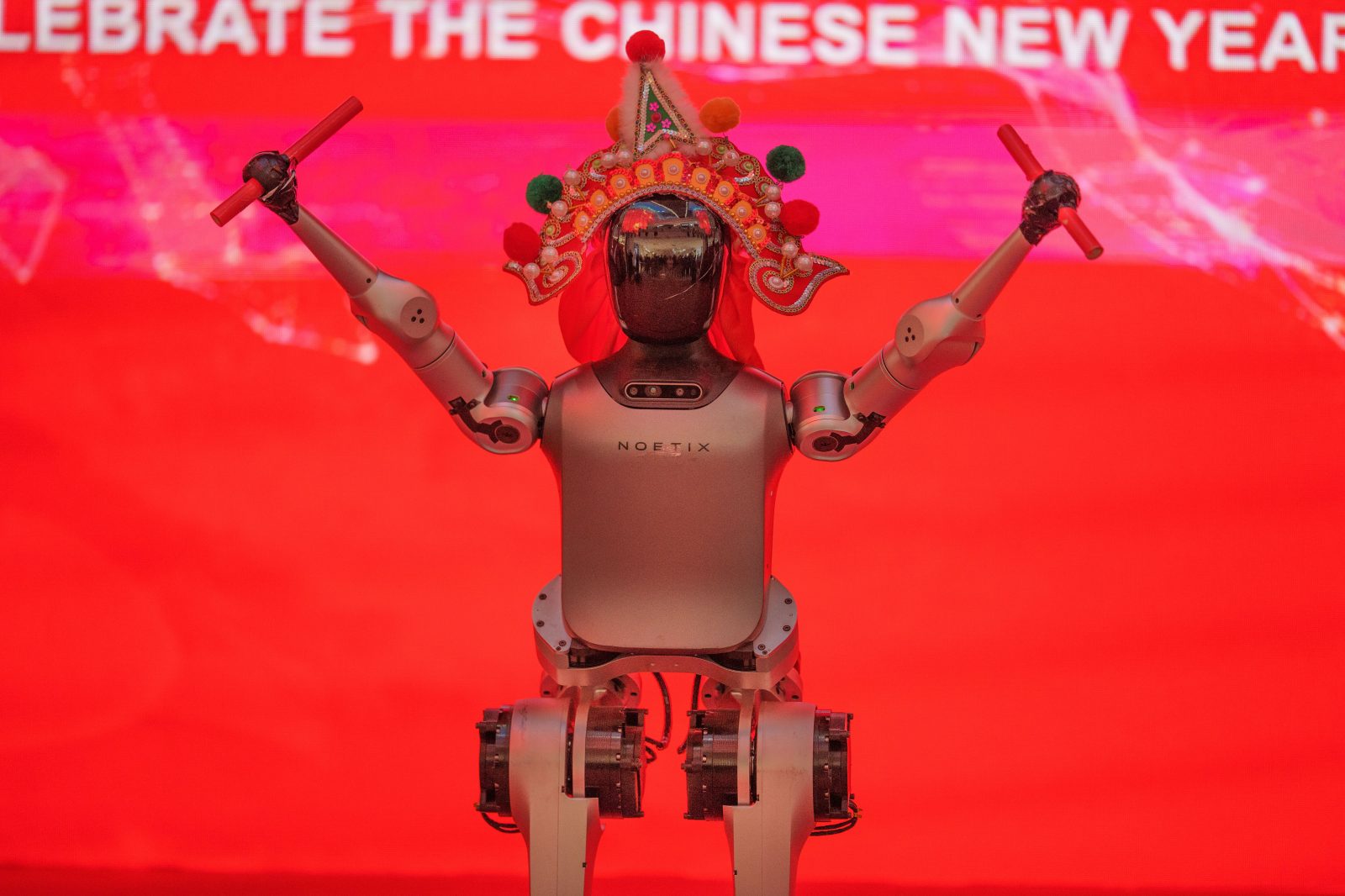 Chinese Robots Perform At Lunar New Year Fair
