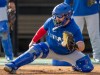 Toronto Blue Jays catcher Alejandro Kirk fields a throw to the plate at Spring Training in Dunedin, Fla. on Thursday February 12, 2026. THE CANADIAN PRESS/Frank Gunn