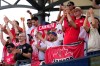 FILE - Canada fans celebrate the team's victory in a CONCACAF Nations League Play-In soccer match against Trinidad And Tobago March 23, 2024, in Frisco, Texas. (AP Photo/Julio Cortez, File)
