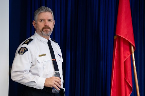 RCMP Deputy Commissioner Dwayne McDonald looks on before speaking about the mass shooting in Tumbler Ridge B.C. during a news conference in Surrey, B.C., on Wednesday, Feb. 11, 2026. THE CANADIAN PRESS/Ethan Cairns