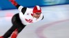 Laurent Dubreuil of Canada competes in the men's 1,000 meters speedskating race at the 2026 Winter Olympics, in Milan, Italy, Wednesday, Feb. 11, 2026. (AP Photo/Ben Curtis)