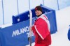 Canada's Mikael Kingsbury leaves the podium after winning the silver medal in the men's moguls final at the Milano Cortina 2026 Winter Olympic Games in Livigno, Italy on Thursday, Feb. 12, 2026. THE CANADIAN PRESS/Sean Kilpatrick