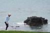 Akshay Bhatia putts to the eighth green at Pebble Beach Golf Links during the third round of the AT&T Pebble Beach Pro-Am golf tournament, Saturday, Feb. 14, 2026, in Pebble Beach, Calif. (AP Photo/Godofredo A. Vásquez)