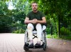 Canadian Mac Hughes who was injured by a Russian drone attack while fighting for Ukraine in July of 2025 is pictured in Kyiv, Ukraine, on Monday, Aug. 25, 2025. THE CANADIAN PRESS/Sean Kilpatrick