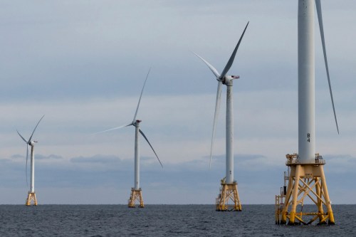 Offshore turbines operate at the Block Island Wind Farm, Dec. 7, 2023, off the coast of Block Island, R.I. THE CANADIAN PRESS/AP-/Julia Nikhinson