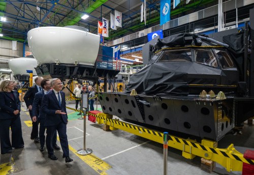 Prime Minister Mark Carney tours the facilities of CAE Inc., in Montreal, on Tuesday, Feb. 17, 2026. THE CANADIAN PRESS/Christinne Muschi