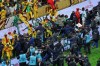 FILE - Senegal supporters clash with security services after a controversial penalty was awarded to Morocco late on during the Africa Cup of Nations final soccer match between Senegal and Morocco in Rabat, Morocco, Sunday, Jan. 18, 2026. (AP Photo/Youssef Loulidi, File)