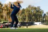 Rory McIlroy, from Northern Ireland, hits from the ninth tee during the first round of the Genesis Invitational golf tournament at Riviera Country Club, Thursday, Feb. 19, 2026, in the Pacific Palisades area of Los Angeles. (AP Photo/Caroline Brehman )
