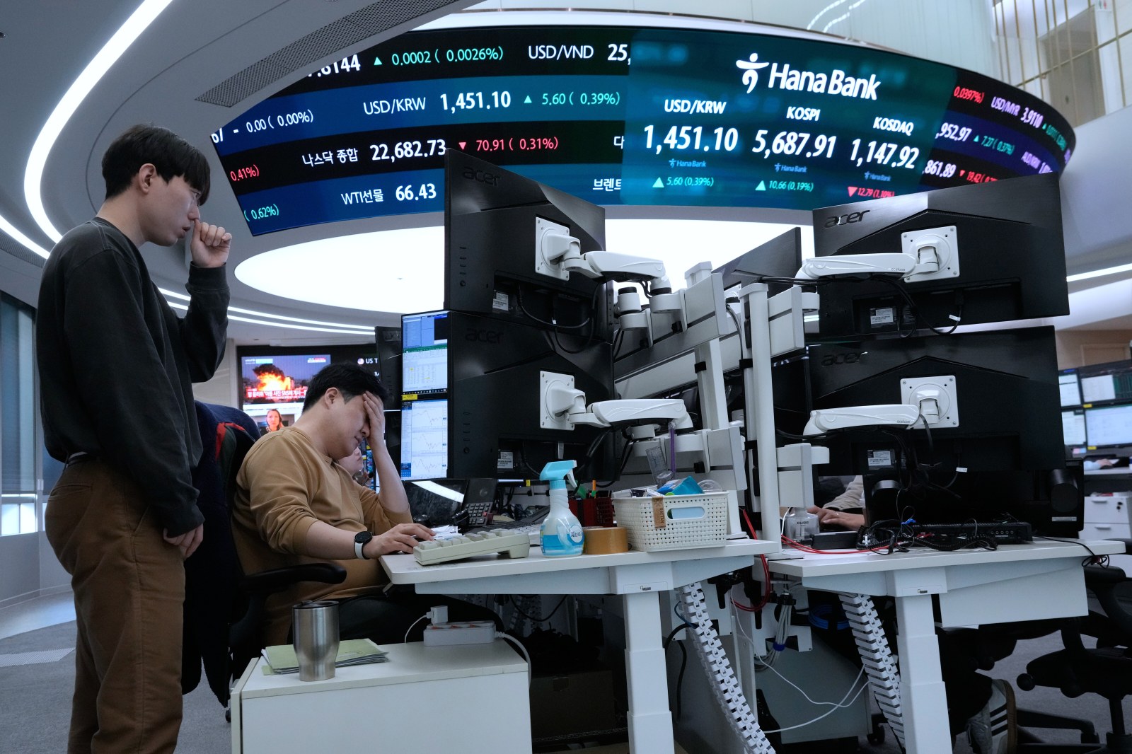Asian shares are mixed, US futures edge higher as AI fears drag Wall Street lower