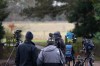 Journsalists wait at the entrance gate of the Sandringham Royal Estate in Sandringham, England, Friday, Feb. 20, 2026 after Andrew Mountbatten-Windsor was arrested and held for hours by British police on suspicion of misconduct in public office related to his links to Jeffrey Epstein.(AP Photo/Alastair Grant)