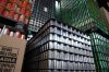 Empty aluminum cans are stacked at Revolution Brewing, Friday, Feb. 20, 2026, in Chicago. (AP Photo/Erin Hooley)