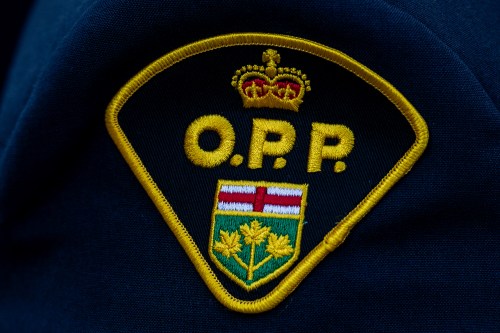 An Ontario Provincial Police (OPP) patch is seen in Ottawa, on Sunday, Sept. 29, 2024. THE CANADIAN PRESS/Spencer Colby