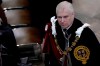 FILE - Britain's Prince Andrew during the coronation ceremony of Britain's King Charles III at Westminster Abbey in London Saturday, May 6, 2023. (AP Photo/Kirsty Wigglesworth, file)