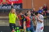 Torino's Emirhan Ilkhan receives a red card during the Italian Serie A soccer match between Genoa and Torino in Genoa, Italy, Sunday, Feb. 22, 2026. (Tano Pecoraro/Lapresse via AP)