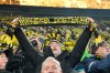 Borussia Dortmund's fans cheer before the German Bundesliga soccer match between Borussia Dortmund and FSV Mainz 05 in Dortmund, Germany, Friday, Feb. 13, 2026. (AP Photo/Martin Meissner)