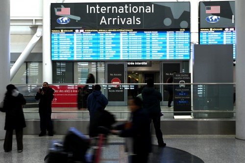 International passengers arrive at Pearson International Airport in Toronto, Ont. on Wednesday, Feb.11, 2026. THE CANADIAN PRESS/Jon Blacker