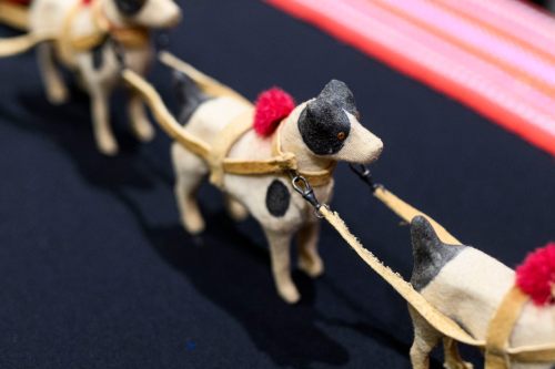 A section of a Métis model dog sled, made in the 1920s, is pictured following its repatriation from the Vatican collection at the Canadian Museum of History in Gatineau, Que., on Wednesday, Feb. 25, 2026. THE CANADIAN PRESS/Spencer Colby