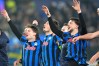 Atalanta's Lazar Samardzic, right, celebrates after the Champions League second leg playoff match between Atalanta and Borussia Dortmund in Bergamo, Italy, Wednesday, Feb. 25, 2026. (Spada/LaPresse via AP)